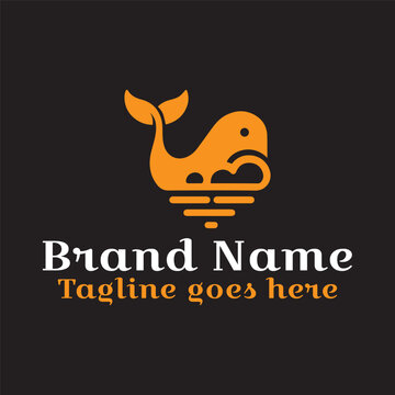 Whale Cloud logo. Fully Vector EPS file. CMYK color mode. Editable color. Easy to download.