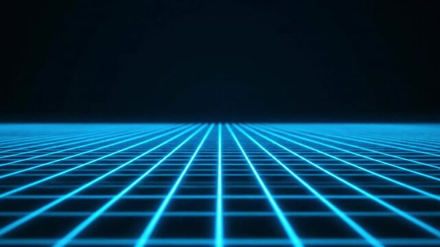Blue grid pattern on a dark background with neon effect video