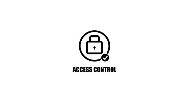 ACCESS CONTROL interface animation digital security padlock safe authentication cyber protection concept motion.