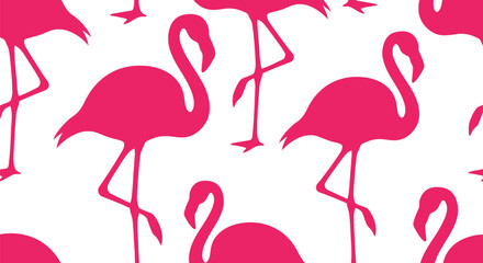Fototapeta premium Pink Flamingo Vector Pattern Seamless Background for Summer Decor and Textile Design