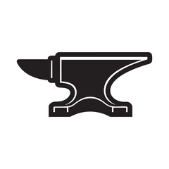 A black and white image of an anvil
