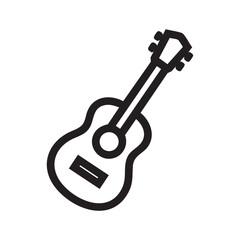 A simple black line drawing of an acoustic guitar