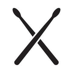 A black and white image of two crossed drumsticks