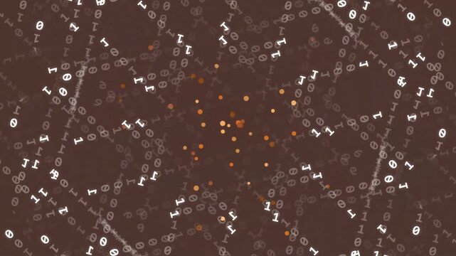 Brown Background with White Geometric Patterns.