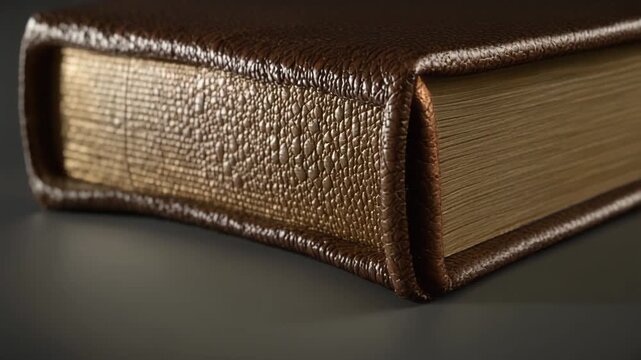 Vintage Leather Bound Book Close up Classic Knowledge and Wisdom
