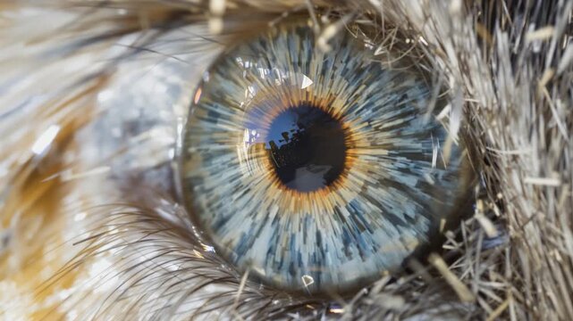 Extreme Macro Close up of a Natural Blue and Brown Iris with Detailed Texture