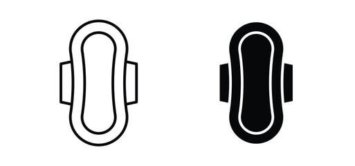 Feminine hygiene pad icon. black and white line icons pack. © tara