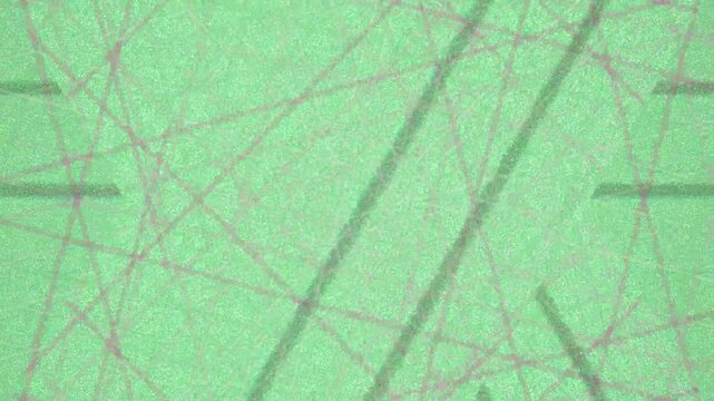 Abstract Green Background with Lines and Shapes.