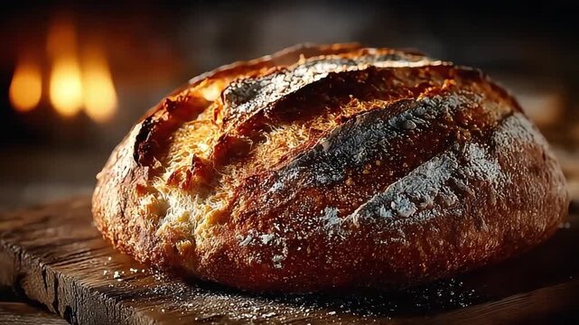 A warm and inviting image of a loaf of bread, perfect for conveying cozy feelings and showcasing culinary delights. Ideal for food blogs, menu designs