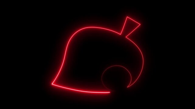 Glowing neon leaf icon animation. Leaves sign. Fresh natural product symbol. abstract animation on tree leaves icon symbol Abstract bright leaf icon animation, 4k video 