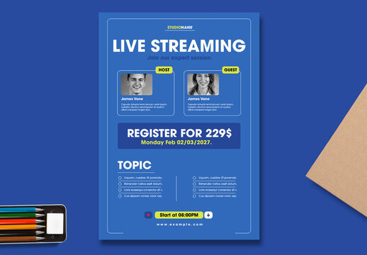 Live Streaming Event Poster Template