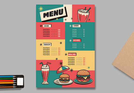Retro Restaurant Menu Template