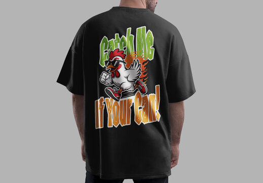 Retro Style Chicken Runner Comedy Tshirt Artwork
