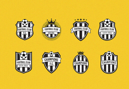 Soccer Club Badge Logo Set Template