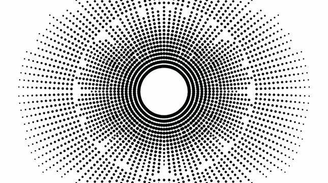 Abstract radial wave pattern with intricate dotted lines radiating from a central point, creating a dynamic graphic design element