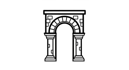 Fototapeta premium Ancient Stone Archway with Columns and Rounded Top.