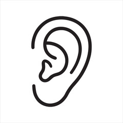 Human ear outline icon vector