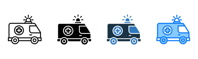 Ambulance icon multiple style 