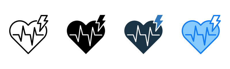 Defibrillator icon multiple style 