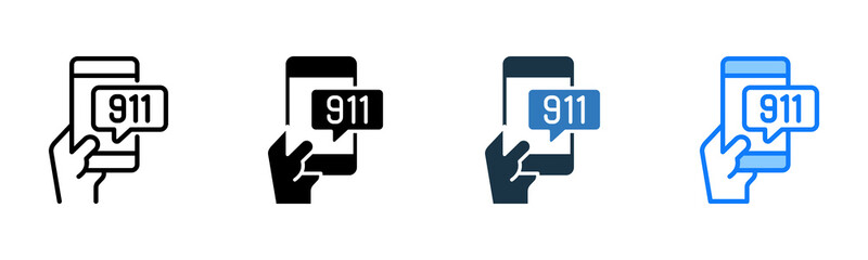 911 icon multiple style 