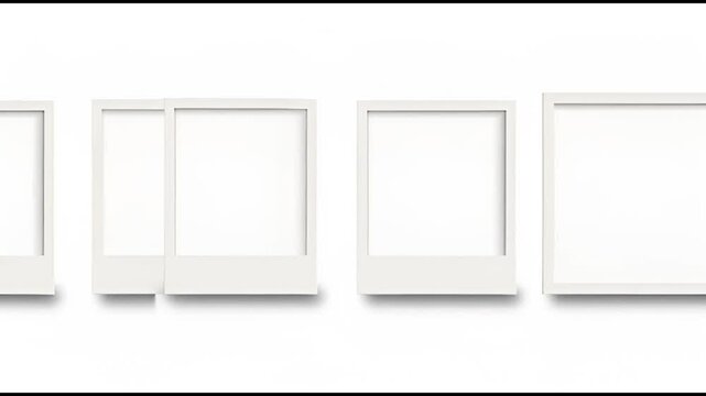 Professional Blank Off-White Instant Photo Frame Mockup with Realistic Shadow for Wedding Album and Family Memories Portrait Display Set on Transparent Background Template Design