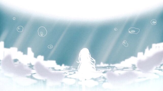 ささやく青の中の白い影の水の夢想 Relaxing Journey Through Light and Calm