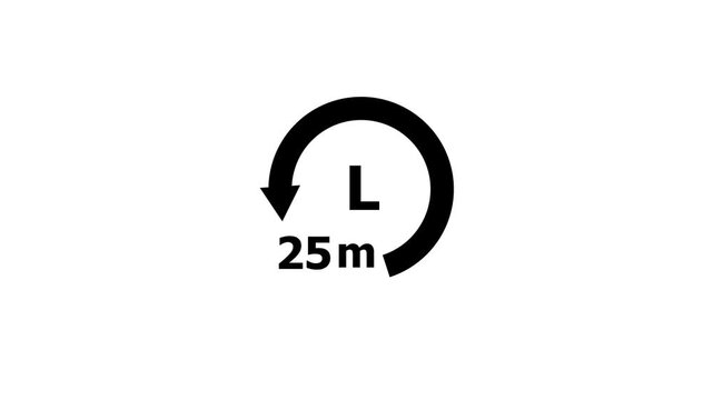 25 Minute Circular Countdown Timer Motion Graphic with Animated Progress Ring for Marketing Use