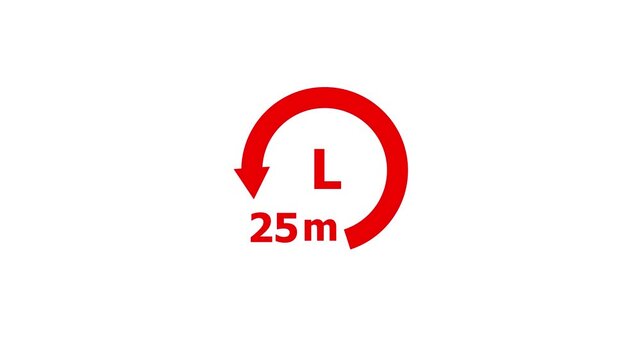 25 Minute Circular Countdown Timer Motion Graphic with Animated Progress