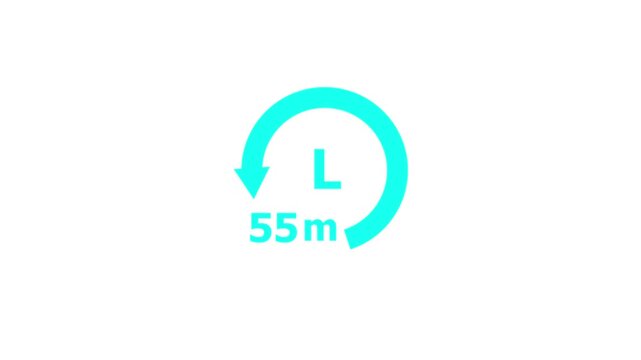 55 Minute Circular Countdown Timer Motion Graphic with Animated Progress Ring on Clean Light Background for Business Promotion Videos