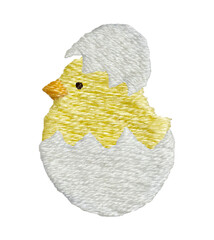 手刺繍の卵とひよこ © Stitch Palette