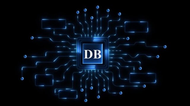 Ai DB tools or neon box. Multi function for Agentic AI technology motion background. Multi agent AI systems, Automate daily Smart AI solutions improve efficiency, Automate  work. 4k animation video.