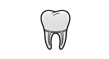 Stylized Illustration of a Tooth with Roots