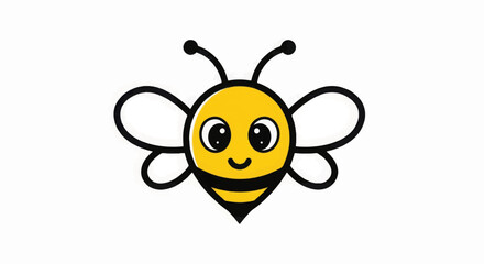 Happy Cartoon Bee Character Illustration.