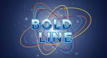 Bold Line text with abstract energy orbits. © Hasyim