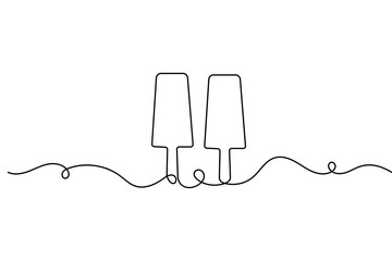 Obraz premium Popsicle line art drawing minimalist ice cream bar outline vector illustration on white background