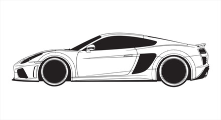 Obraz premium Car Blueprint Design – Automotive Engineering CAD Technical Drawing