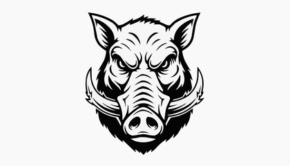 Obraz premium Wild Boar Head – Fierce Animal Mascot Illustration