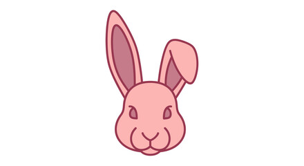 Fototapeta premium Bunny Head Icon With Long Ears Vector Illustration