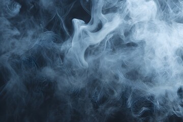 Obraz premium Swirling wisps of white smoke against dark background