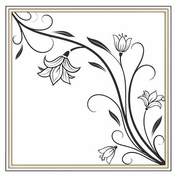 Prestige Gold Rectangle with Botanical Wave Border 1
