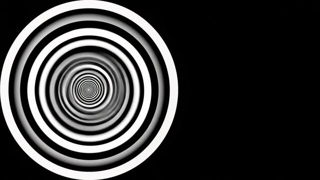 Hypnotic Black and White Spiral Vortex Tunnel Motion Background