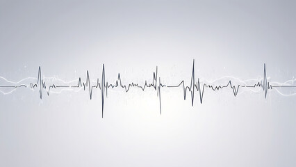 Naklejka premium Minimalist Platinum Signal Pulse Lines In Clinical Design