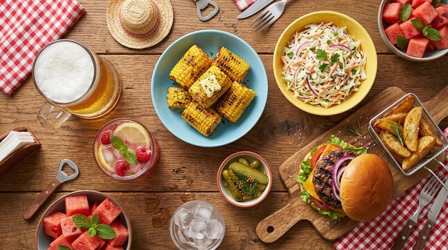 Summer BBQ Feast: Grilled Delights & Refreshing Drinks