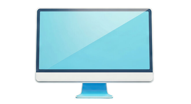 Modern Computer Monitor with Blue Screen