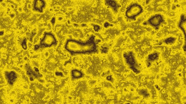 abstract yellow corrosion animation, seamless loop of rusty grunge textures and oxidized surfaces, stains and organic patterns, molten liquid fluid motion