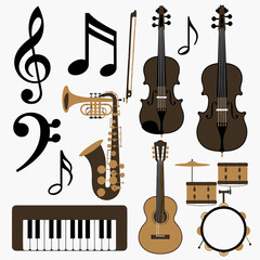 Fototapeta premium Music Instruments and Symbols