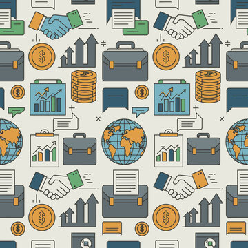 Business Finance Icons Pattern vector illustration