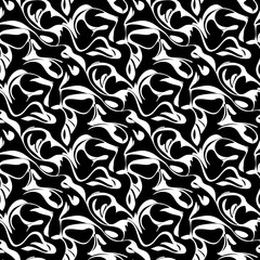 Black and White Floral Pattern vector illustration