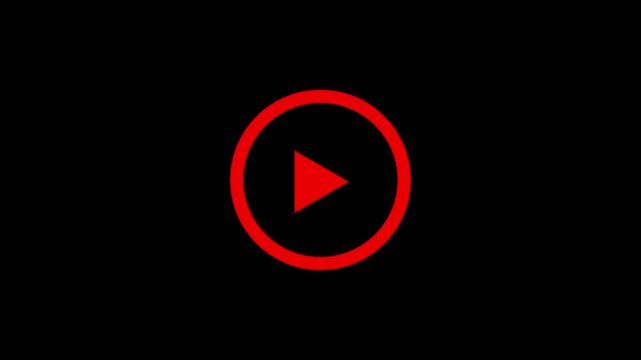 A minimalist graphic depicts a dark shadowy figure with a bright red curved shape suggesting a crescent moon or smile