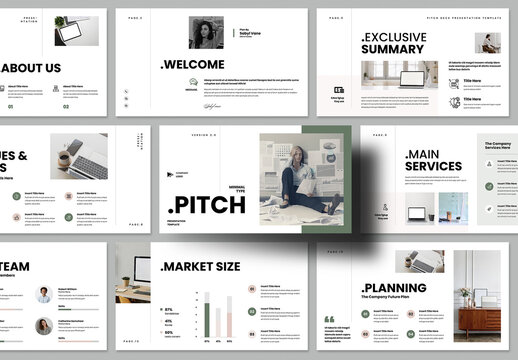 Clean Corporate Pitch Deck Presentation Template